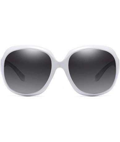 Rectangular Polarized HD Sunglasses for Women Polarized Metal Mirror UV 400 Lens Protection - White - C6198O92C7C $31.89