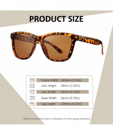 Round Polarized Sunglasses for Women Men- Classic Vintage Square Sun Glasses - I leopard Frame/Brown Lens - CW199UMCA7I $24.30