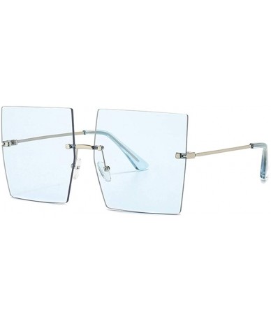 Rimless Rimless Sunglasses Vintage Glasses Gradient - Blue - CQ198KTS0LD $25.68