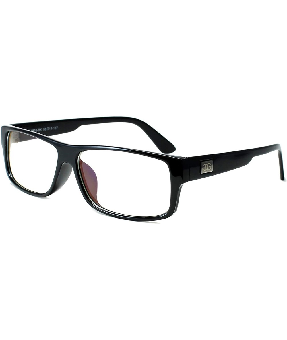 Square "Kayden" Retro Unisex Plastic Fashion Clear Lens Glasses - Black With Hard Case - CH18RNUXS88 $22.14