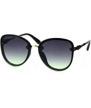 Butterfly Womens Exposed Lens Edge Chic Butterfly Diva Sunglasses - Black Green Smoke - CL18SXGO0HK $22.48