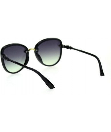 Butterfly Womens Exposed Lens Edge Chic Butterfly Diva Sunglasses - Black Green Smoke - CL18SXGO0HK $22.48