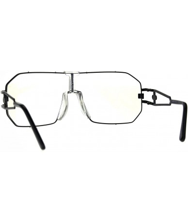 Oversized Mens Oversize Shield Squared Pilots Robotic Clear Lens Eye Glasses - Black - CO1872EI6MR $24.90