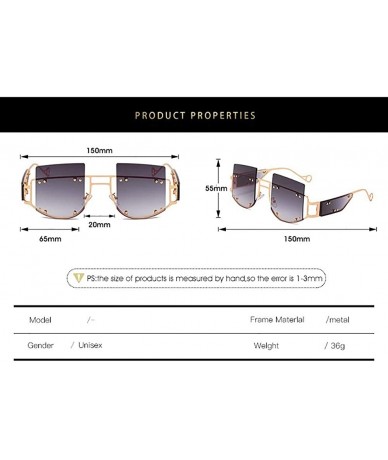 Sport Hipster Square Sunglasses-Owersized Shade Glasses-Rimless Metal-Mirrored Lens - B - CF190ED4TWL $63.73