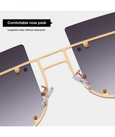 Sport Hipster Square Sunglasses-Owersized Shade Glasses-Rimless Metal-Mirrored Lens - B - CF190ED4TWL $63.73