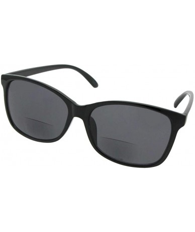 Square Vintage Retro Bifocal Sunglasses B115 - Shiny Black-gray Lenses - CR18COALIR9 $28.44