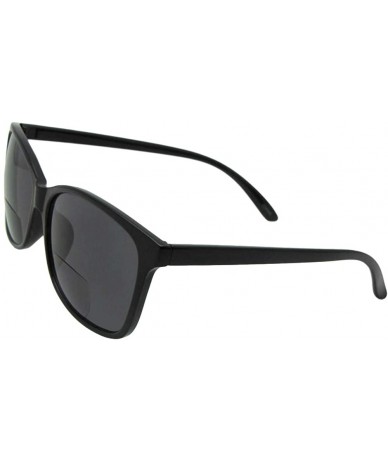 Square Vintage Retro Bifocal Sunglasses B115 - Shiny Black-gray Lenses - CR18COALIR9 $28.44