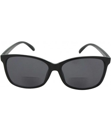 Square Vintage Retro Bifocal Sunglasses B115 - Shiny Black-gray Lenses - CR18COALIR9 $28.44