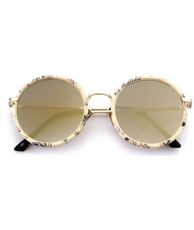 Aviator Men's Retro-Metallic Round - Framed Reflective Sunglasses for Women - 4 - C3198U67IW2 $53.09