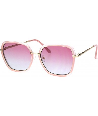 Square Double Frame Square Sunglasses Womens Designer Chic Shades UV 400 - Pink (Pink Blue) - CA18ORQ0LI0 $20.71