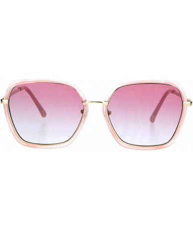 Square Double Frame Square Sunglasses Womens Designer Chic Shades UV 400 - Pink (Pink Blue) - CA18ORQ0LI0 $20.71