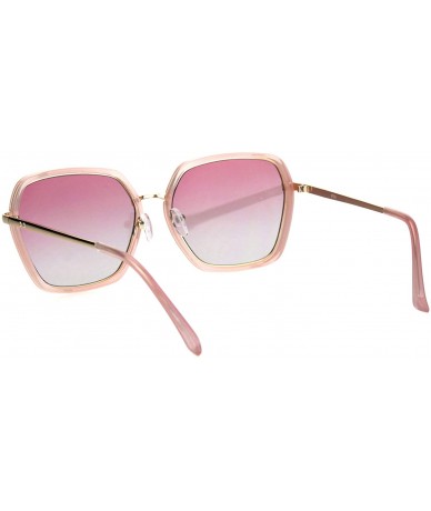 Square Double Frame Square Sunglasses Womens Designer Chic Shades UV 400 - Pink (Pink Blue) - CA18ORQ0LI0 $20.71