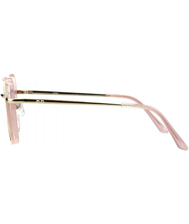 Square Double Frame Square Sunglasses Womens Designer Chic Shades UV 400 - Pink (Pink Blue) - CA18ORQ0LI0 $20.71