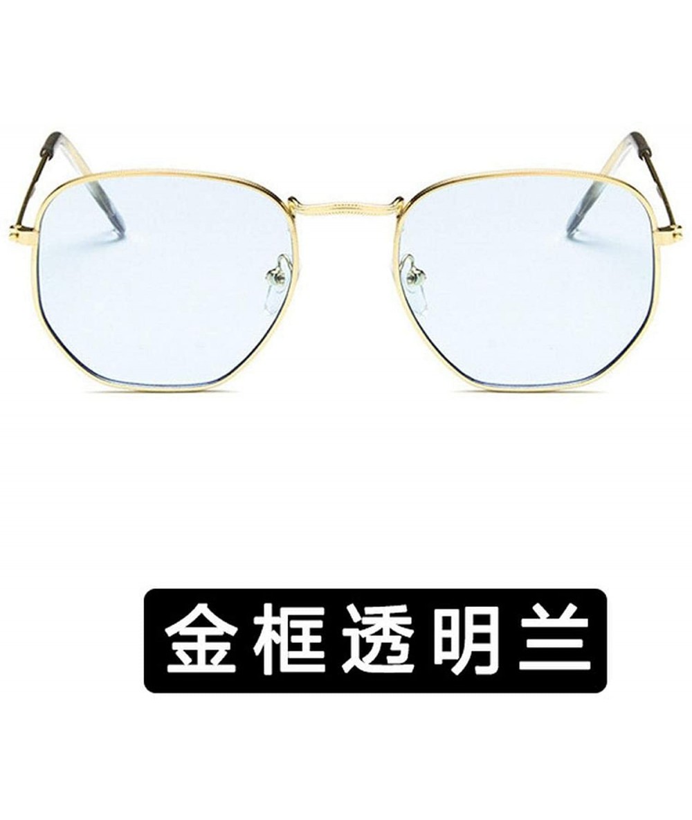 Shield Retro Classic Vintage Small Square Sunglasses Men Polygon Sun Glasses Women Metal Frame Lens Eyewear UV400 - 7 - CX198...