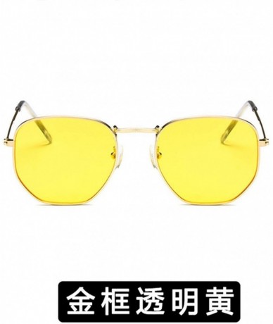 Shield Retro Classic Vintage Small Square Sunglasses Men Polygon Sun Glasses Women Metal Frame Lens Eyewear UV400 - 7 - CX198...