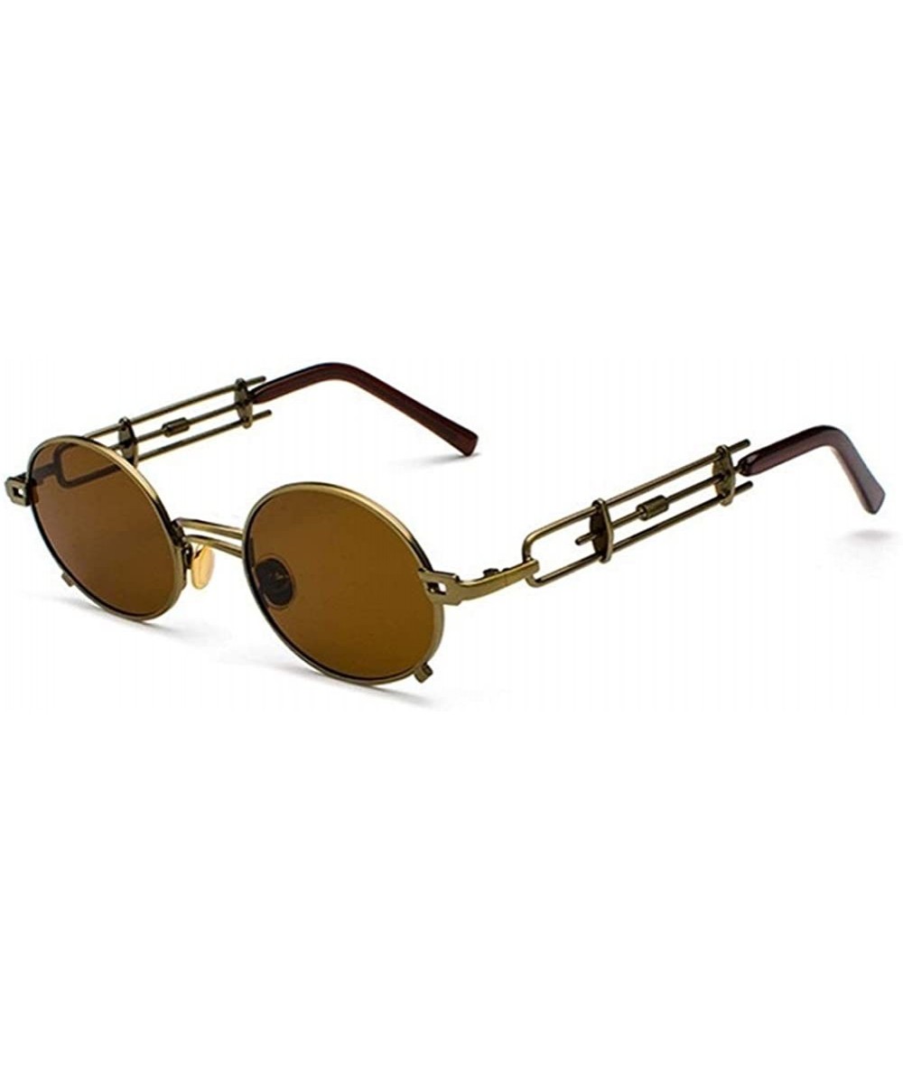 Round Steampunk Sunglasses for Women Metal Round Frame Eyewear UV400 - 8 - C2190DTWI35 $18.83