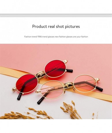 Round Steampunk Sunglasses for Women Metal Round Frame Eyewear UV400 - 8 - C2190DTWI35 $18.83