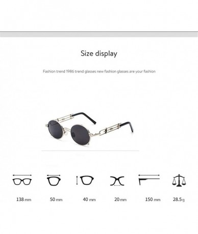 Round Steampunk Sunglasses for Women Metal Round Frame Eyewear UV400 - 8 - C2190DTWI35 $18.83