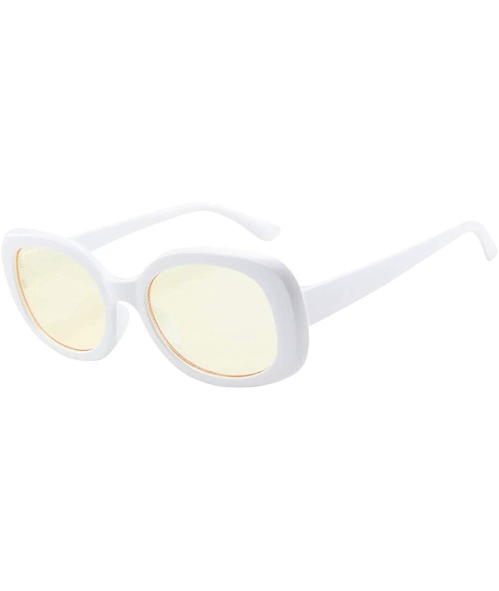 Goggle Sunglasses Goggles Glasses Oval Eyewear Goggles Women - Yellow - CD18QOMXLHH $20.05