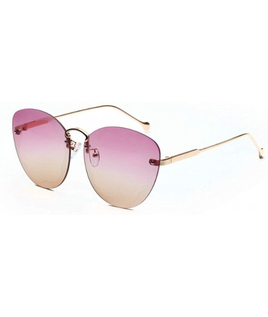 Rectangular Unisex Metal Frames Oversized Classic Sunglasses Plastic lens UV400 - Purple Brown - CC18NCD7NCI $20.63