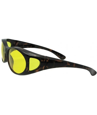 Wrap Small Polarized Fit Over Sunglasses F3 - Tortoise Frame-light Yellow Lenses - CR18CKO5C5U $30.53