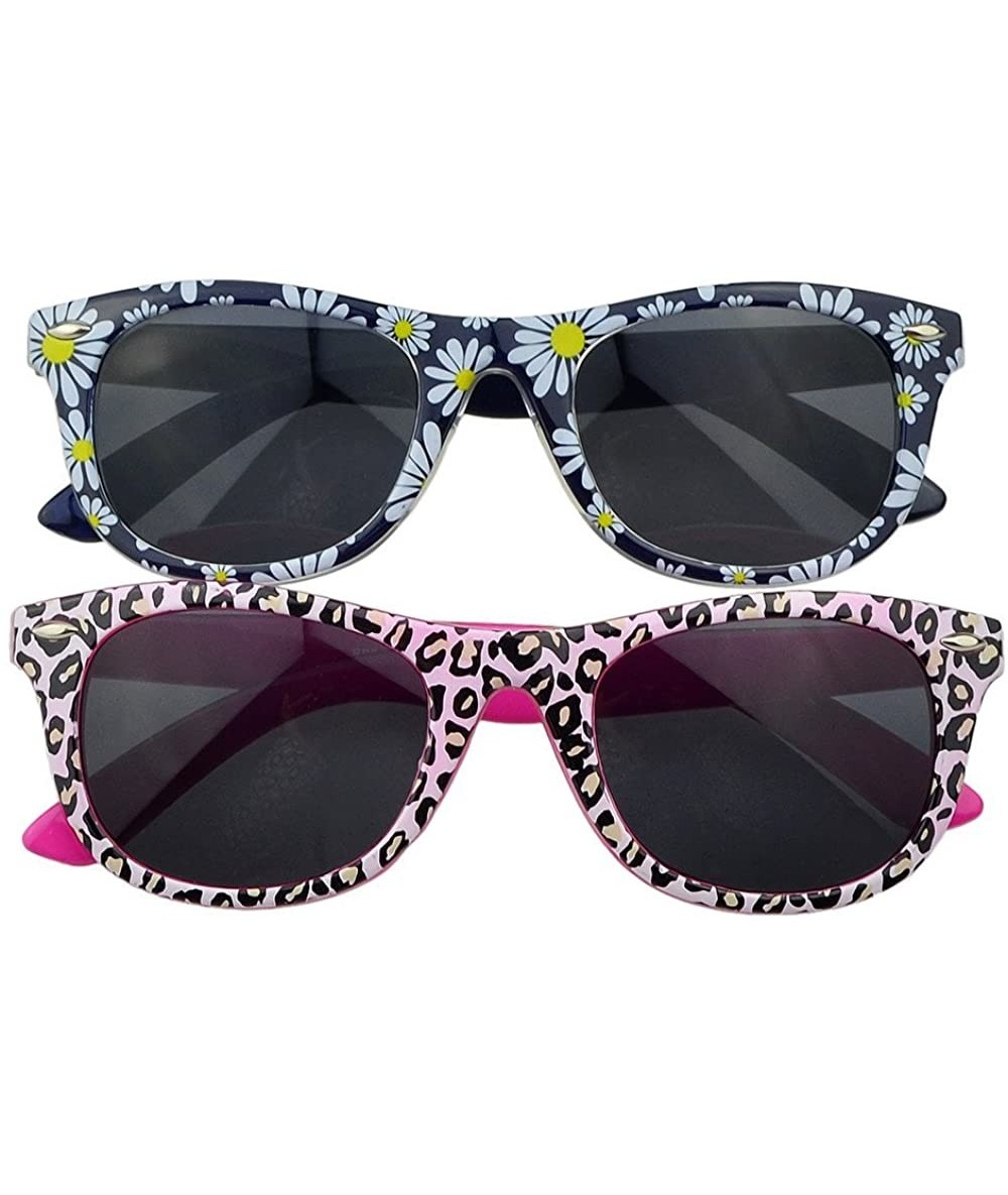 Oversized New Summer Floral Leopard Oversized Sunglasses for Ladies - Black - CQ12G001VJJ $19.09