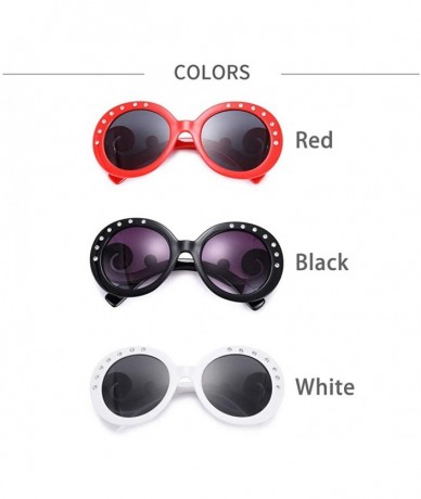 Round Women Retro Round Sunglasses Fashion Diamond Studded Summer Eyeglasses Novelty Eye Glasses - White - CJ198KH99H2 $19.09