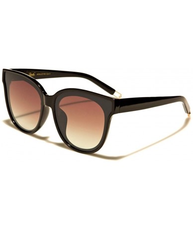 Cat Eye Stylish Fashion Womens Cat Eye Sunglasses - Black / Brown - CV18ECE0KA5 $22.92