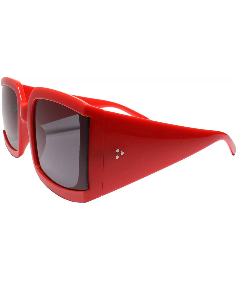 Oversized Oversized Classy Elegant Contemporary Modern Retro Square Frame Sunglasses - Red - C21970556QA $25.15