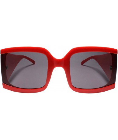 Oversized Oversized Classy Elegant Contemporary Modern Retro Square Frame Sunglasses - Red - C21970556QA $25.15