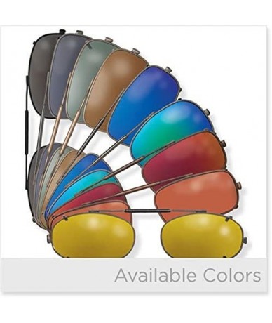 Round Visionaries Polarized Clip on Sunglasses - Round - Gold Frame - 47 x 42 Eye - CO12MZQ05SV $76.27