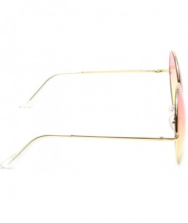 Oversized Oversized Sunglasses Round Circle Ocean Lens Gold Metal Arms - Pink & Yellow - C418EWUGN3O $23.56