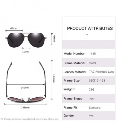 Aviator Polarizer Men's Metal Bi-beam Pilot Sunglasses Driving Glasses - B - CB18QS00W57 $62.97