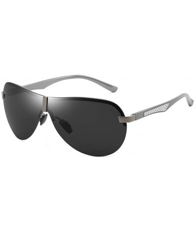 Rimless Male Rimless Siamese Aviation Sunglasses for Men HD Polarized UV400 Pilot Sun Glasses - 1 - CM18R3Z4HW9 $67.89