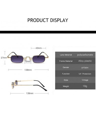 Square punk Small Chic Rectangular Sunglasses 2018 Metal Frame Summer Stylish UV400 - Gold Gray - CP18L8DRLXS $22.99