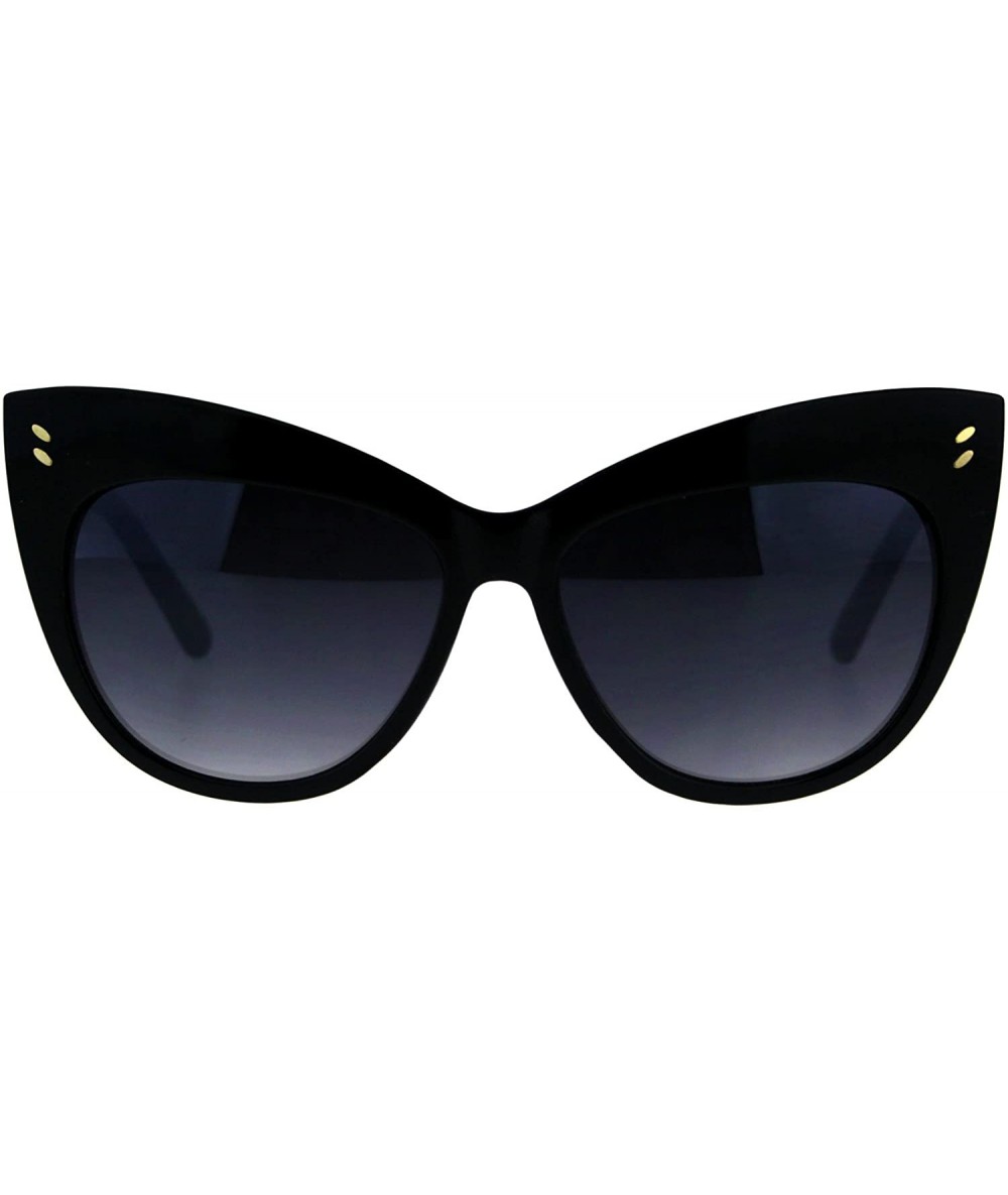 Oversized Womens Oversized Cat Eye Style Butterfly Plastic Designer Sunglasses - Black Smoke - CG18E3XTH05 $22.66