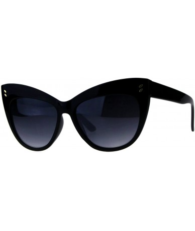 Oversized Womens Oversized Cat Eye Style Butterfly Plastic Designer Sunglasses - Black Smoke - CG18E3XTH05 $22.66