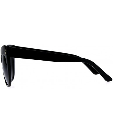 Oversized Womens Oversized Cat Eye Style Butterfly Plastic Designer Sunglasses - Black Smoke - CG18E3XTH05 $22.66