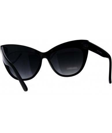 Oversized Womens Oversized Cat Eye Style Butterfly Plastic Designer Sunglasses - Black Smoke - CG18E3XTH05 $22.66