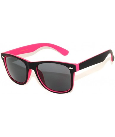 Wayfarer New Retro Vintage Wayfarer Two - Tone Sunglasses Smoke Lens - Pink - CN11P7E4Q1Z $19.85