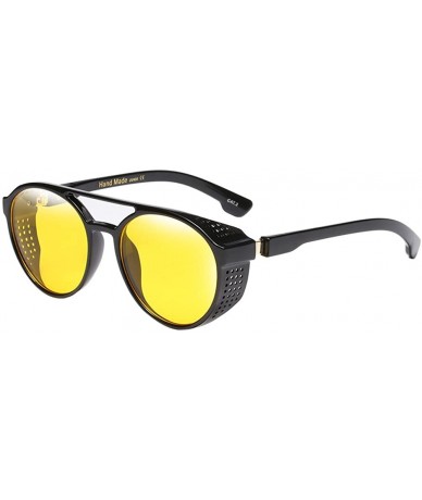 Wayfarer Fashion Men's Sunglasses Retro Circle for Women UV Protection Shades Eyewear - Yellow - CX18G83G36A $22.40