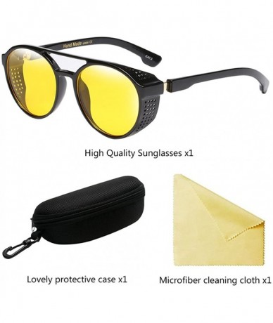 Wayfarer Fashion Men's Sunglasses Retro Circle for Women UV Protection Shades Eyewear - Yellow - CX18G83G36A $22.40