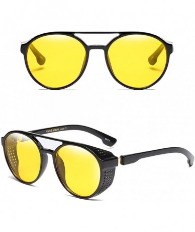 Wayfarer Fashion Men's Sunglasses Retro Circle for Women UV Protection Shades Eyewear - Yellow - CX18G83G36A $22.40