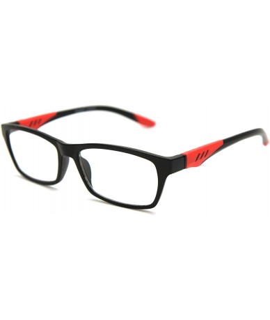 Rectangular Double Injection Lightweight Reading Glasses Free Case - Z1 Matte Black Matte Red - CP18YTK2WK7 $36.35