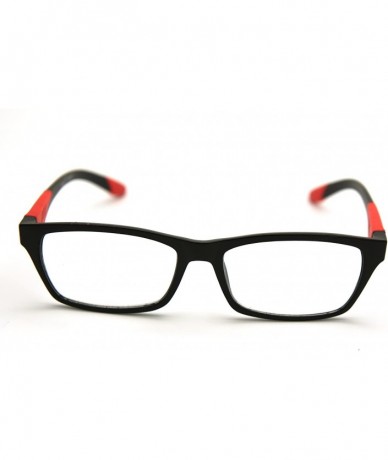 Rectangular Double Injection Lightweight Reading Glasses Free Case - Z1 Matte Black Matte Red - CP18YTK2WK7 $36.35