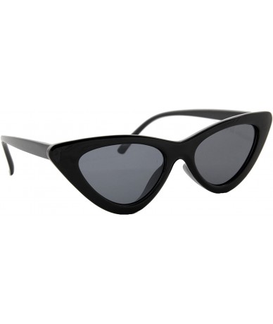 Oversized Sunglasses for Women Retro Tinted Lens Small Cat Eye Modern Inspired - Black Frame / Black Lens - C118GU96TH7 $18.48