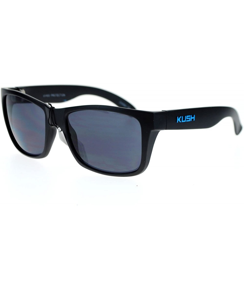 Sport Matte Black Frame All Black Gangster Sporty Rectangular Sunglasses - Teal Revo - CO11WTJ2RV7 $18.68