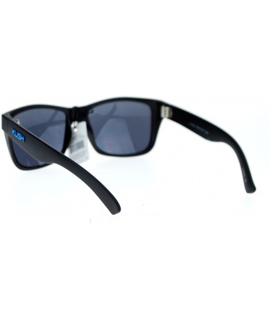 Sport Matte Black Frame All Black Gangster Sporty Rectangular Sunglasses - Teal Revo - CO11WTJ2RV7 $18.68