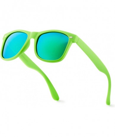 Rectangular Classic Polarized Sunglasses - Matte Lime - Revo Green - C9196R2MYCX $23.35