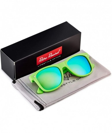 Rectangular Classic Polarized Sunglasses - Matte Lime - Revo Green - C9196R2MYCX $23.35